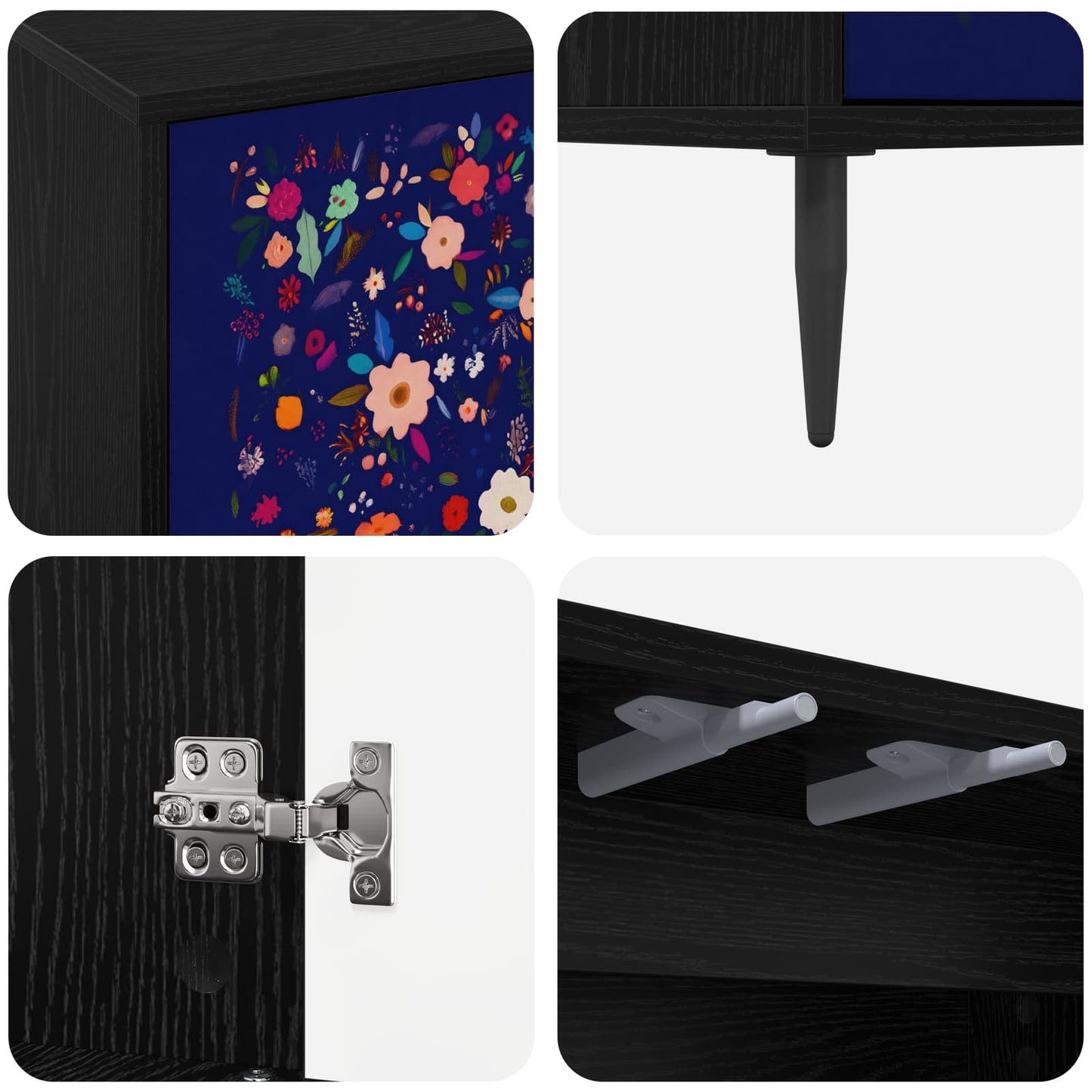 Sideboard MAINZ Black Oak 69 x 33 x 76 cm Engineered Wood