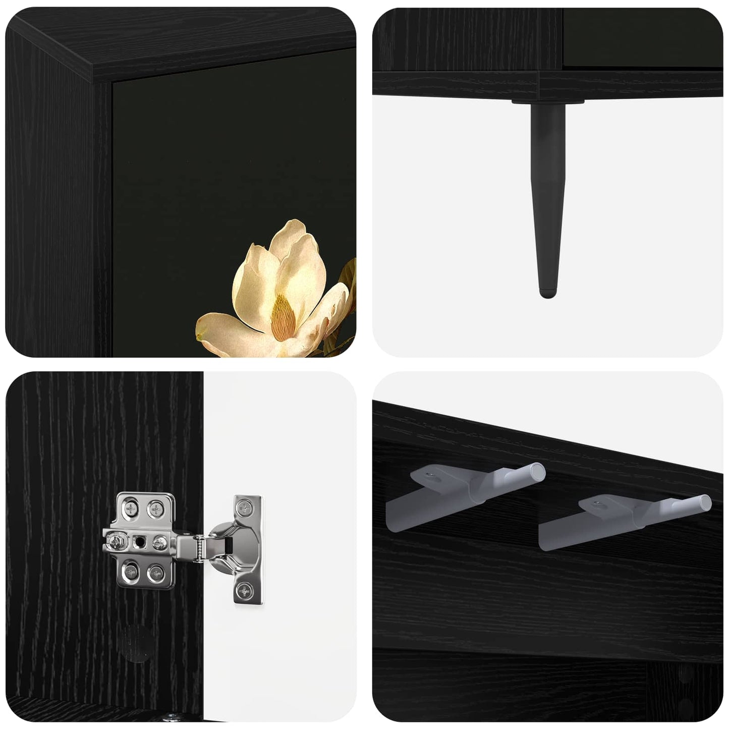 Sideboard BREMEN Black Oak 69 x 33 x 76 cm Engineered Wood