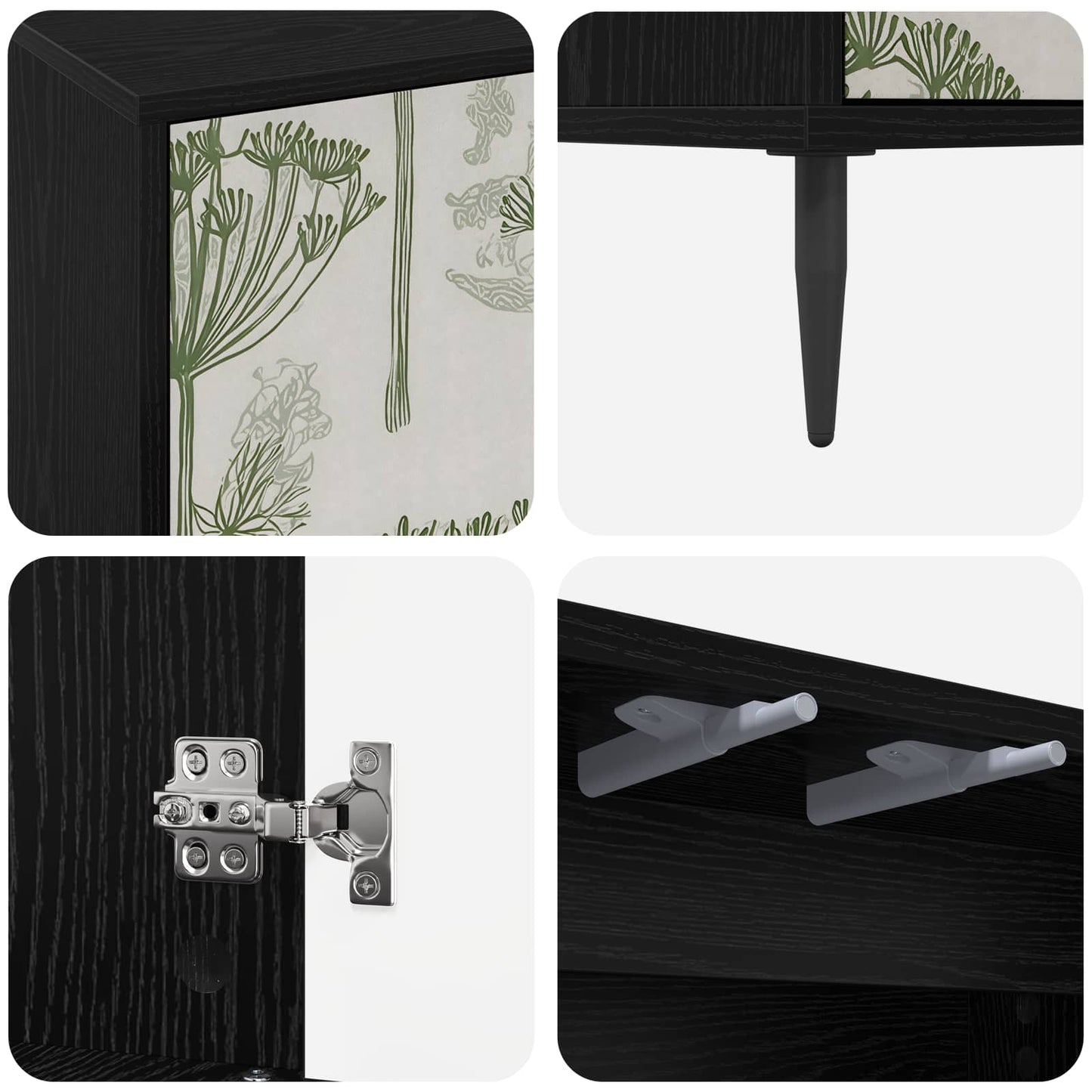 Sideboard GOTHA Black Oak 69 x 33 x 76 cm Engineered Wood