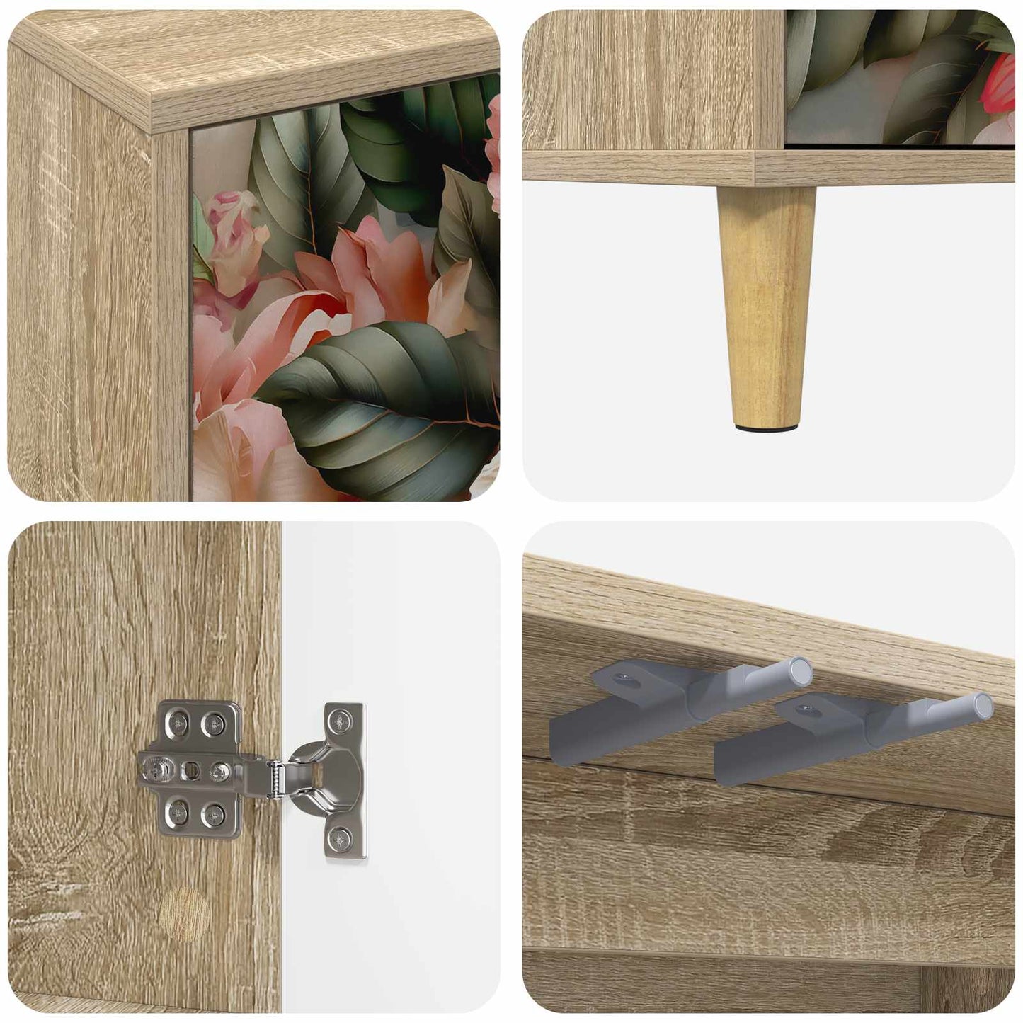 Sideboard BORNE Sonoma 102 x 33 x 75 cm Engineered Wood