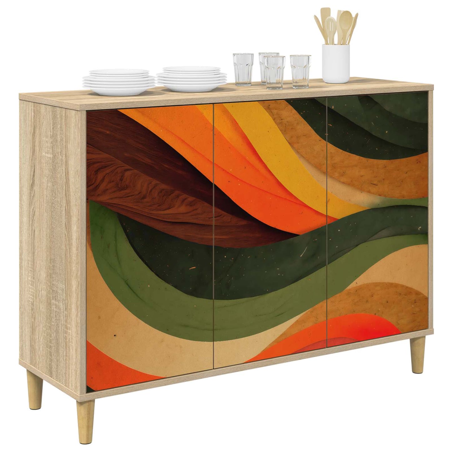 Sideboard BONN Sonoma 102 x 33 x 75 cm Engineered Wood