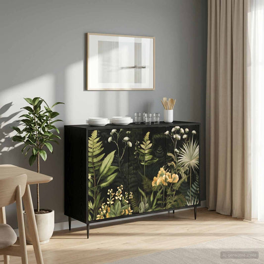 Sideboard RHENEN Black Oak 102 x 33 x 76 cm Engineered Wood