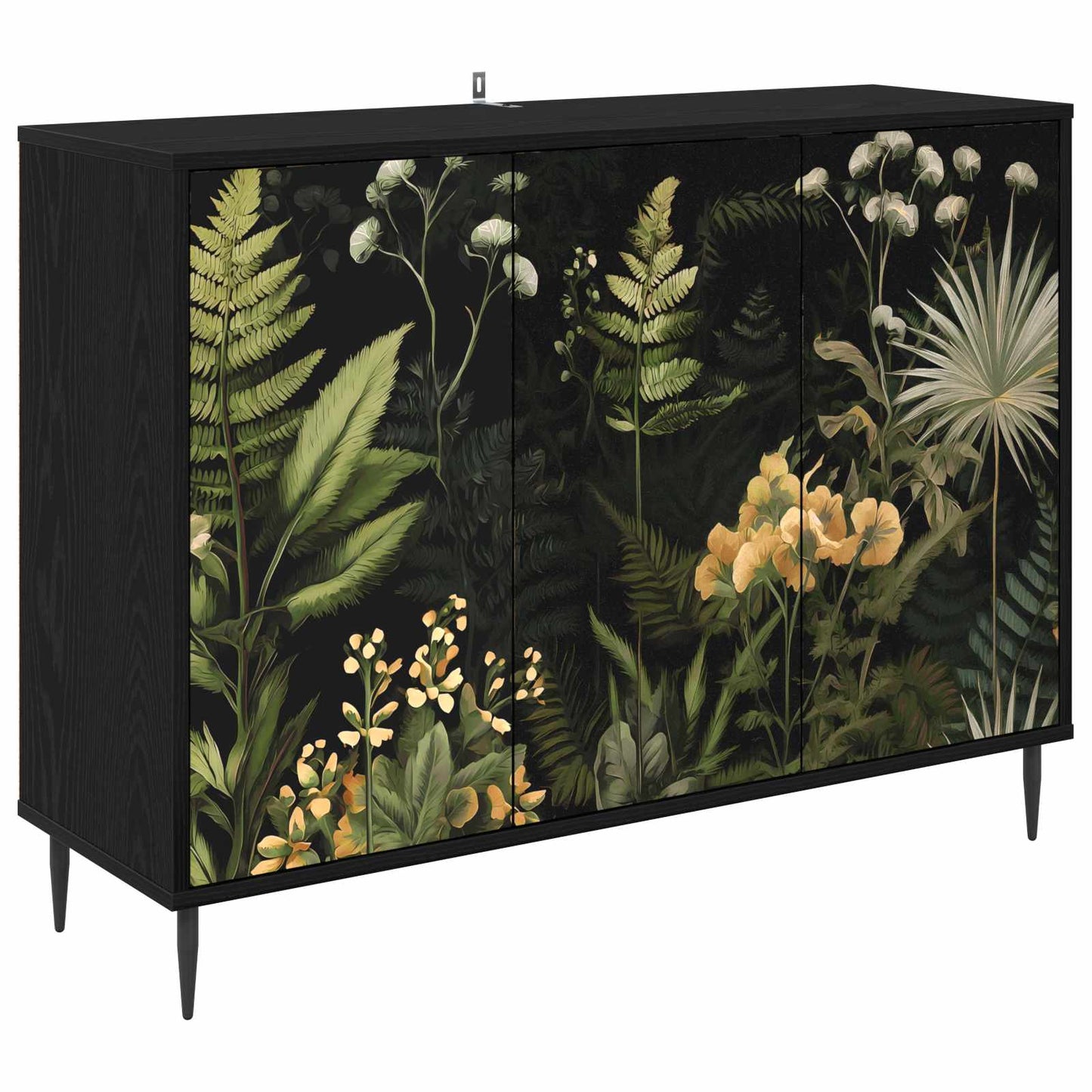 Sideboard RHENEN Black Oak 102 x 33 x 76 cm Engineered Wood