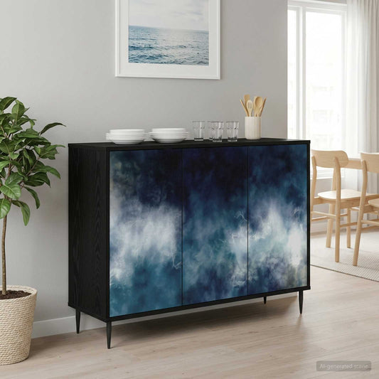 Sideboard RAALTE Black Oak 102 x 33 x 76 cm Engineered Wood