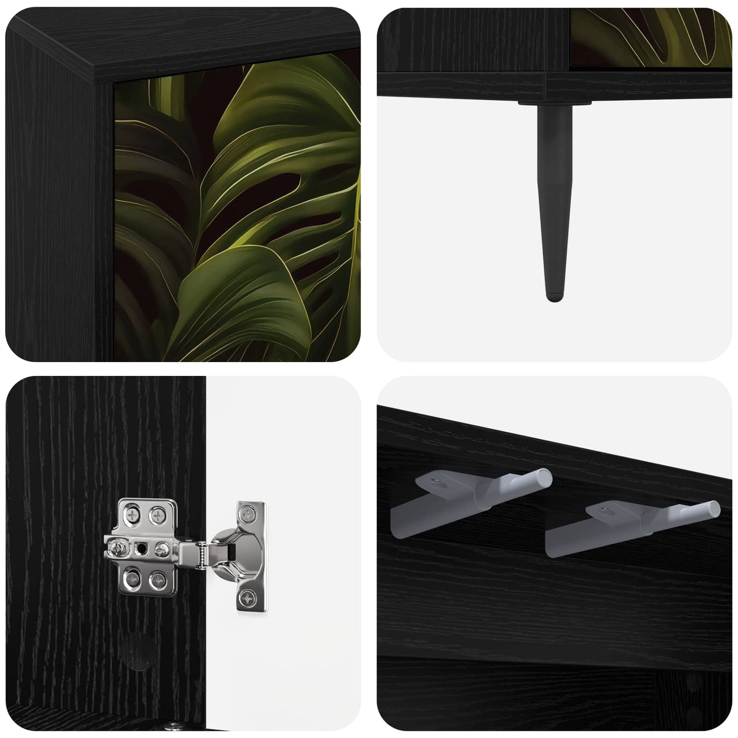 Sideboard ELBURG Black Oak 102 x 33 x 76 cm Engineered Wood