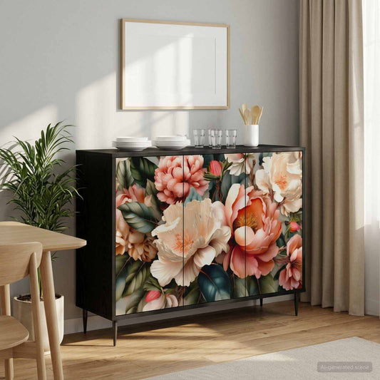 Sideboard BORNE Black Oak 102 x 33 x 76 cm Engineered Wood