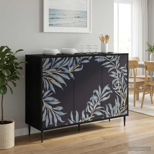 Sideboard DOKKUM Black Oak 102 x 33 x 76 cm Engineered Wood