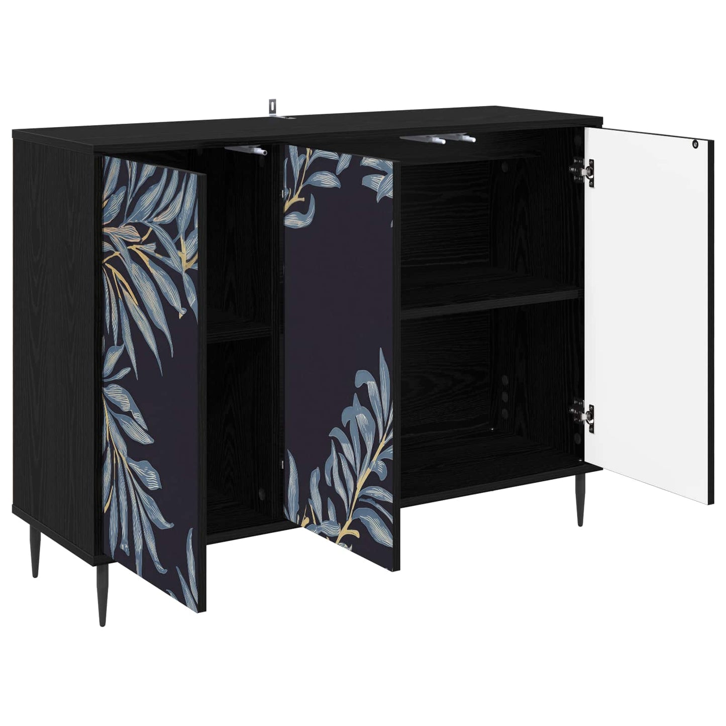 Sideboard DOKKUM Black Oak 102 x 33 x 76 cm Engineered Wood