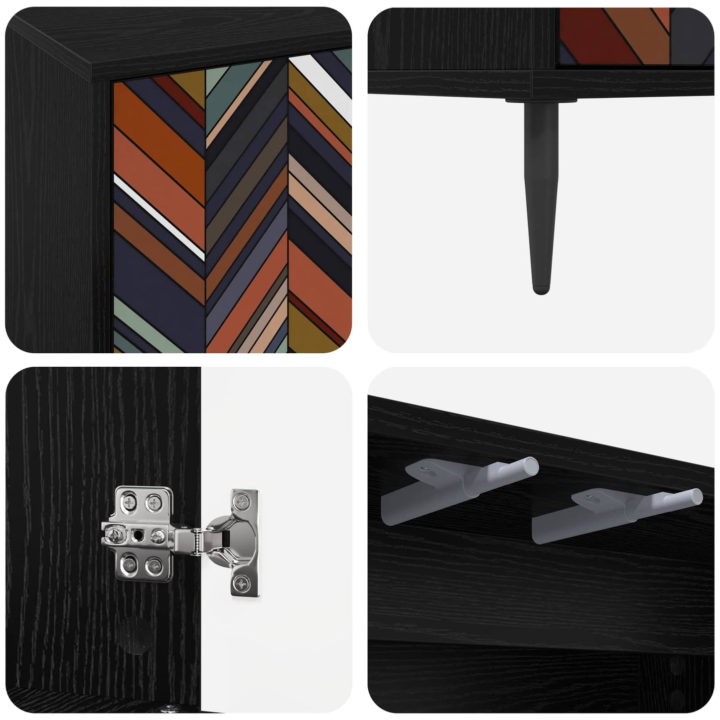 Sideboard OMMEN Black Oak 102 x 33 x 76 cm Engineered Wood
