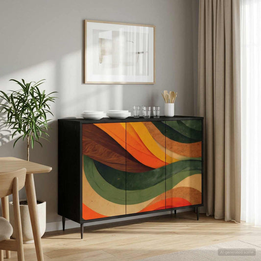 Sideboard BONN Black Oak 102 x 33 x 76 cm Engineered Wood
