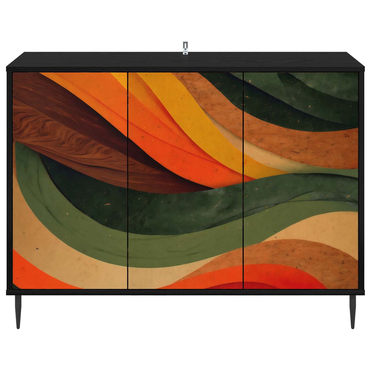 Sideboard BONN Black Oak 102 x 33 x 76 cm Engineered Wood