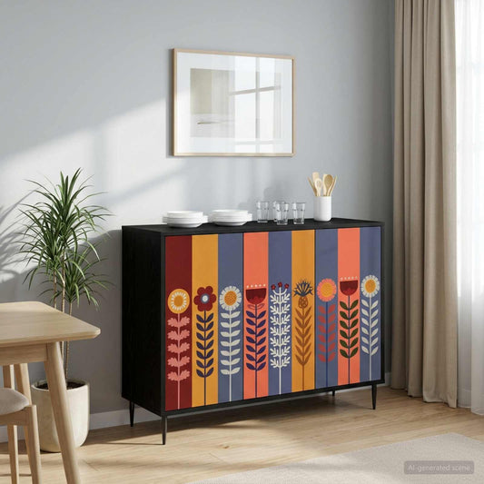 Sideboard ESSEN Black Oak 102 x 33 x 76 cm Engineered Wood