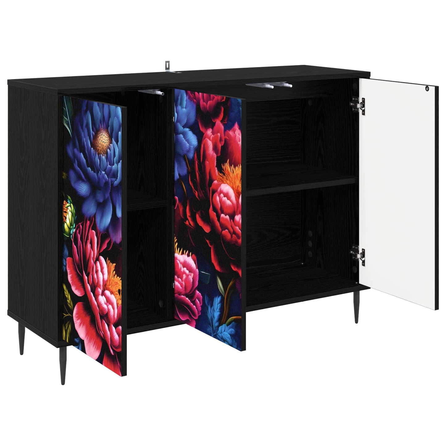 Sideboard KIEL Black Oak 102 x 33 x 76 cm Engineered Wood