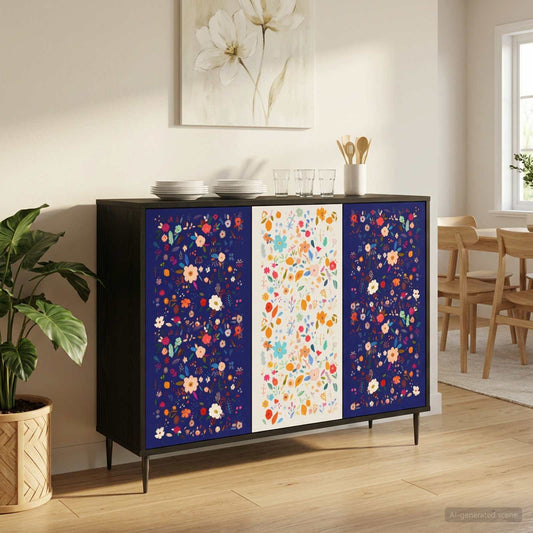 Sideboard MAINZ Black Oak 102 x 33 x 76 cm Engineered Wood