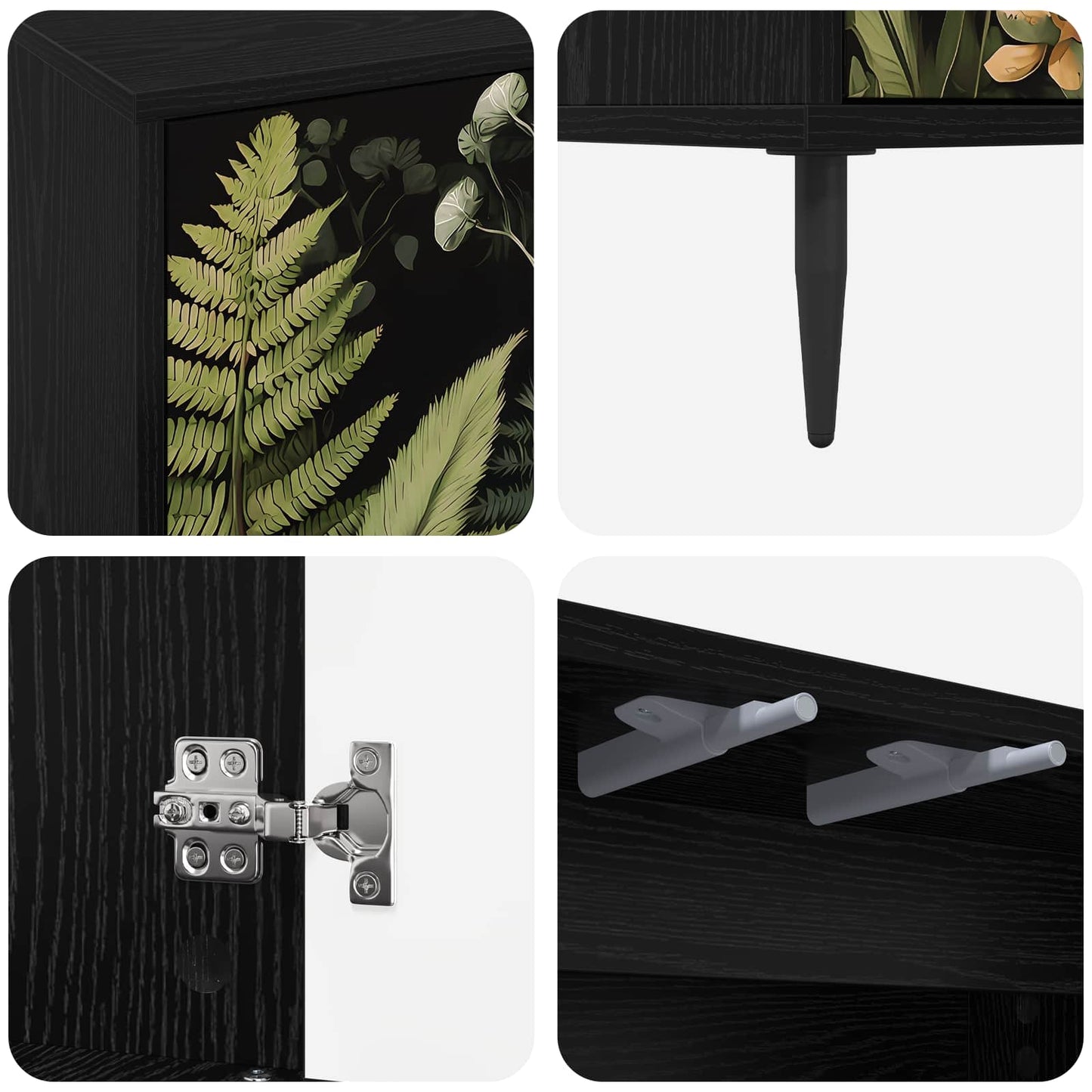 TV Cabinet RHENEN 69 x 33 x 50.5 cm Black Oak Engineered Wood