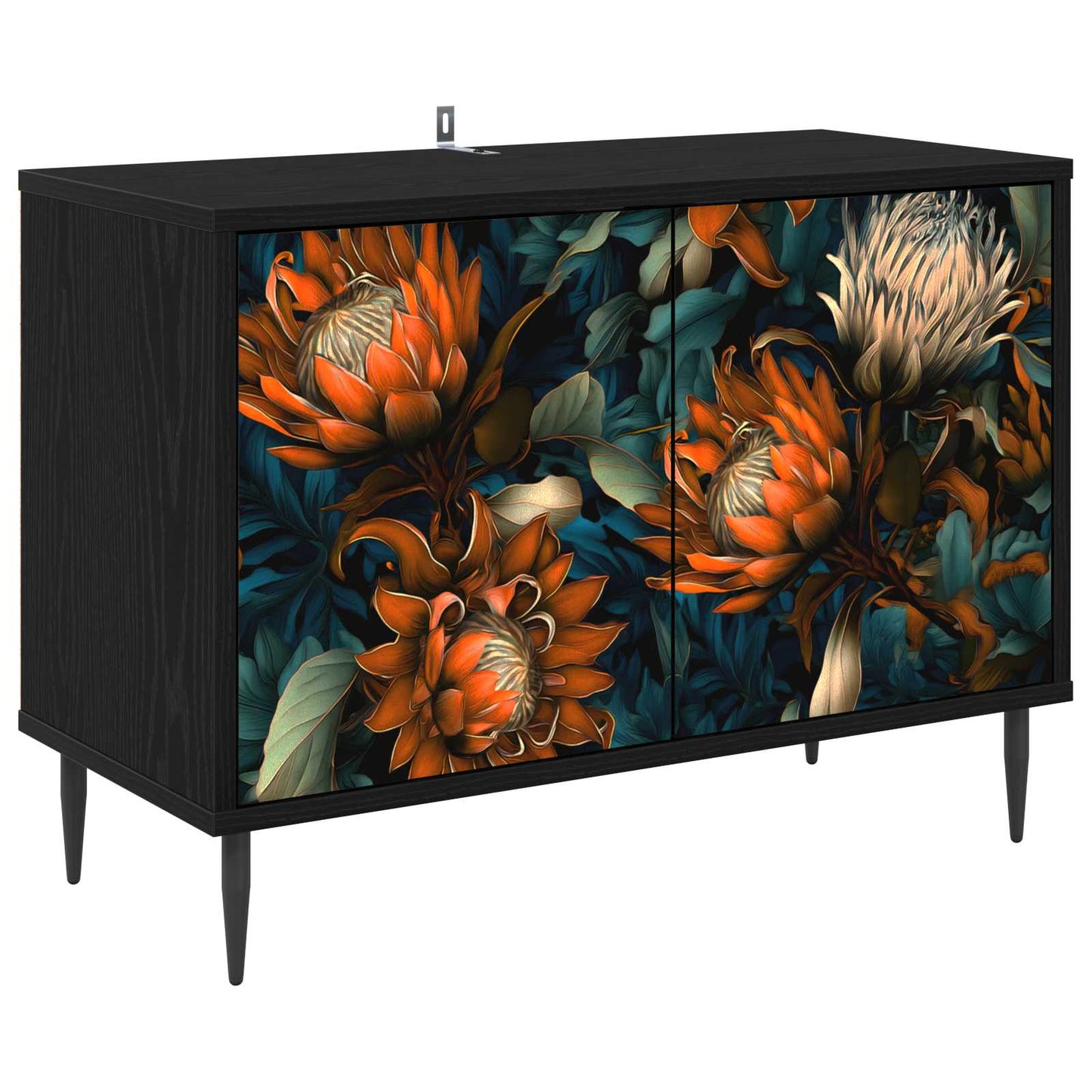 TV Cabinet LOCHEM 69 x 33 x 50.5 cm Black Oak Engineered Wood