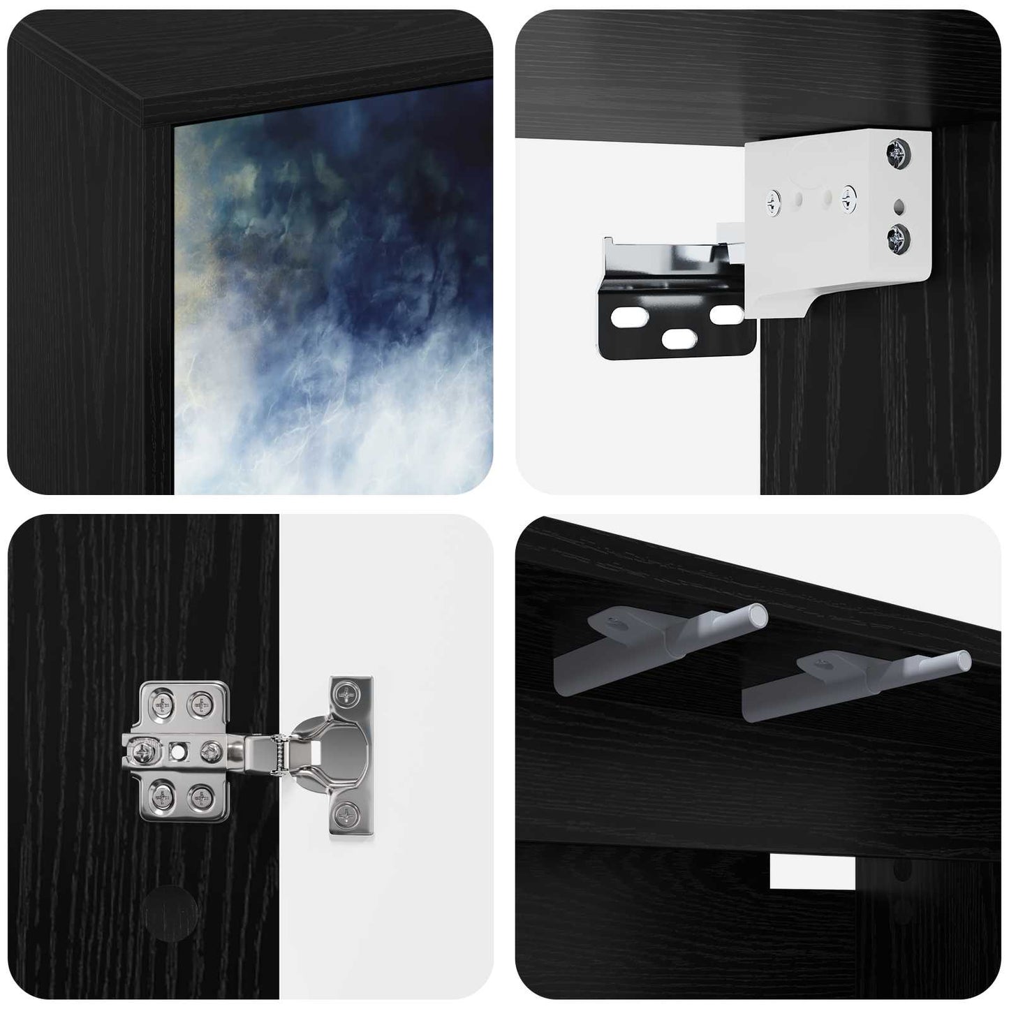 TV Cabinet RAALTE 69 x 33 x 50.5 cm Black Oak Engineered Wood