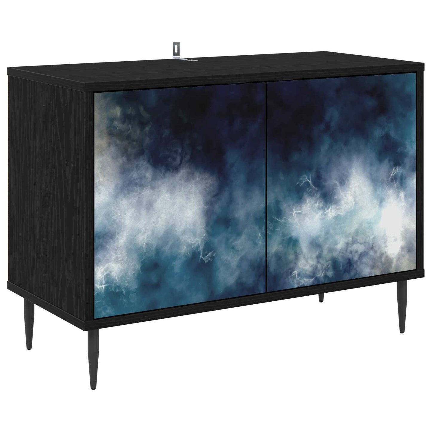 TV Cabinet RAALTE 69 x 33 x 50.5 cm Black Oak Engineered Wood