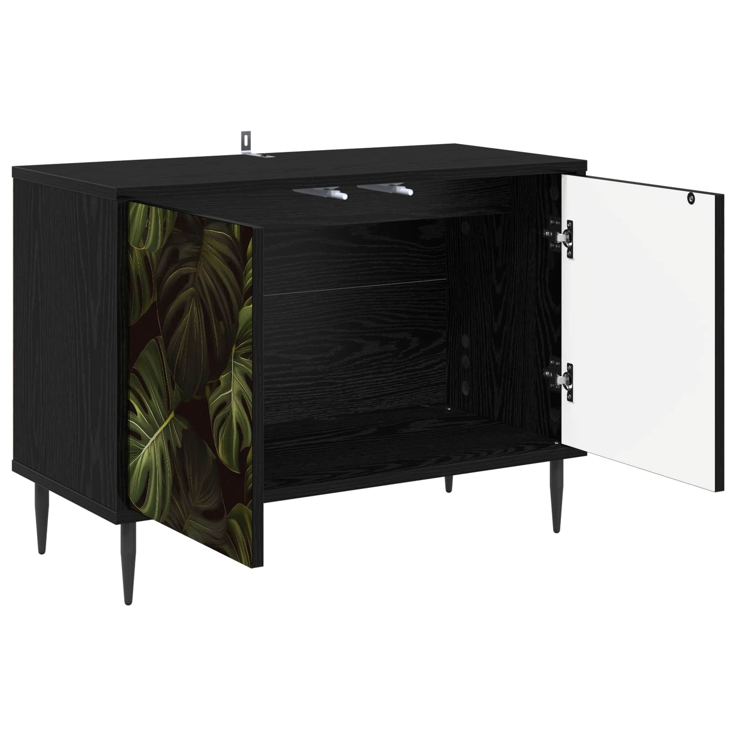 TV Cabinet ELBURG 69 x 33 x 50.5 cm Black Oak Engineered Wood