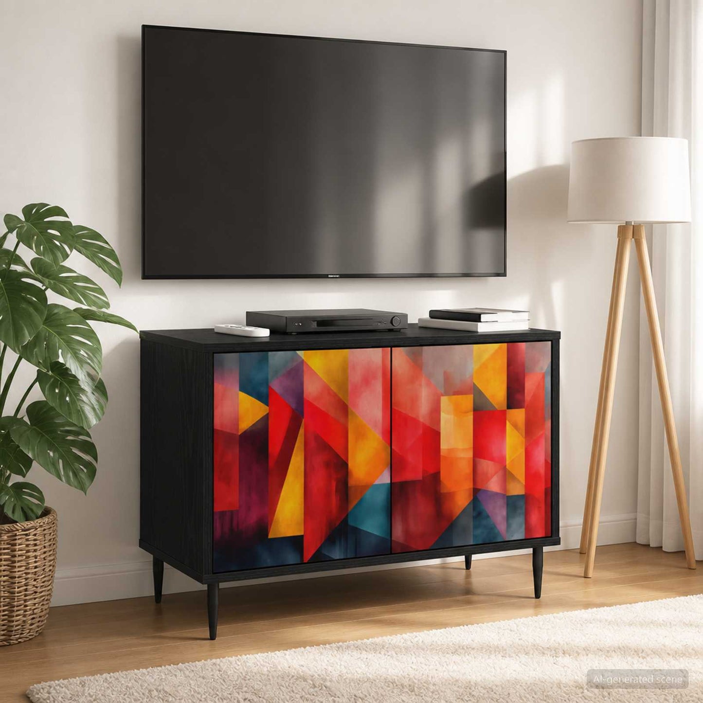 TV Cabinet HEESCH 69 x 33 x 50.5 cm Black Oak Engineered Wood