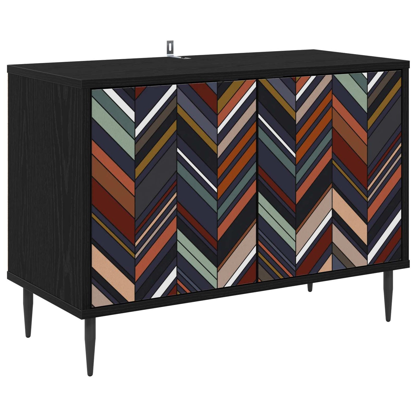 TV Cabinet OMMEN 69 x 33 x 50.5 cm Black Oak Engineered Wood