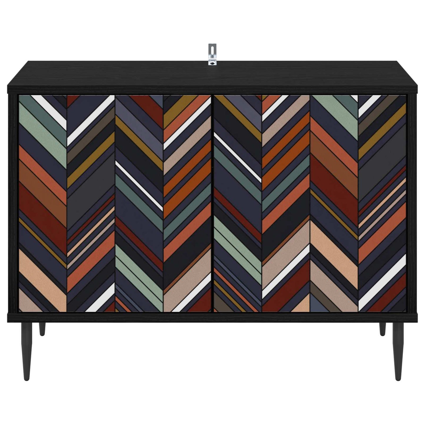 TV Cabinet OMMEN 69 x 33 x 50.5 cm Black Oak Engineered Wood