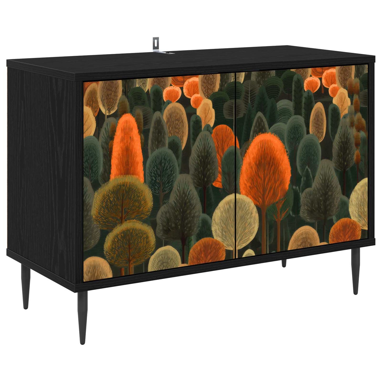 TV Cabinet ZAANDAM 69 x 33 x 50.5 cm Black Oak Engineered Wood