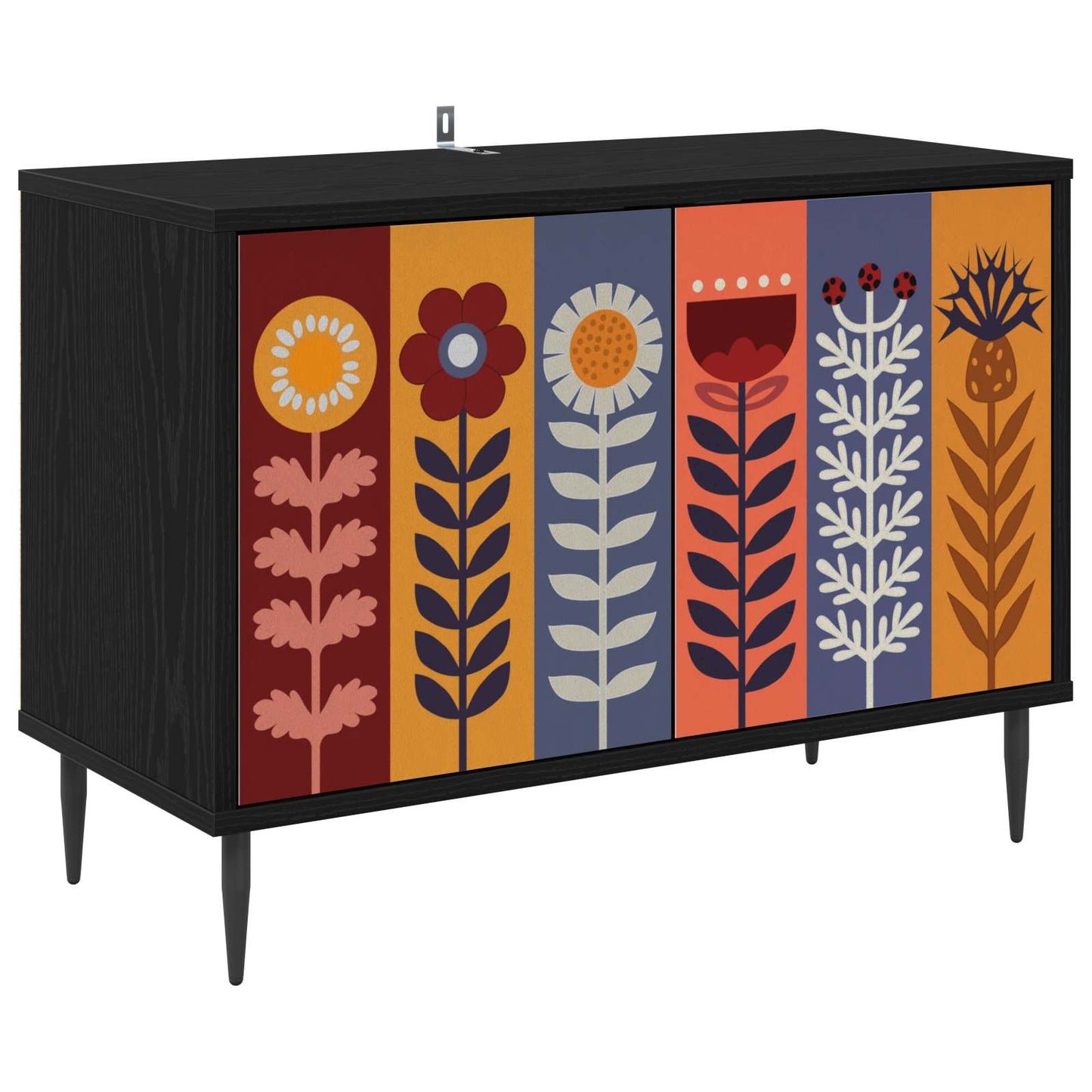 TV Cabinet ESSEN 69 x 33 x 50.5 cm Black Oak Engineered Wood