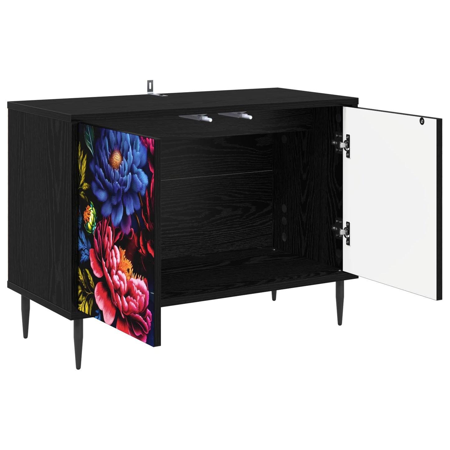 TV Cabinet KIEL 69 x 33 x 50.5 cm Black Oak Engineered Wood