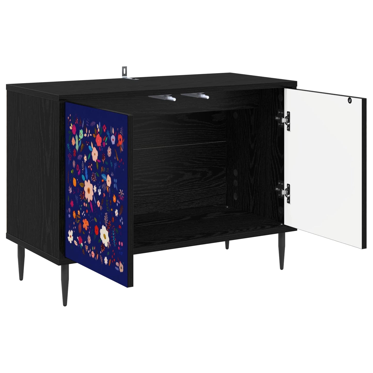 TV Cabinet MAINZ 69 x 33 x 50.5 cm Black Oak Engineered Wood