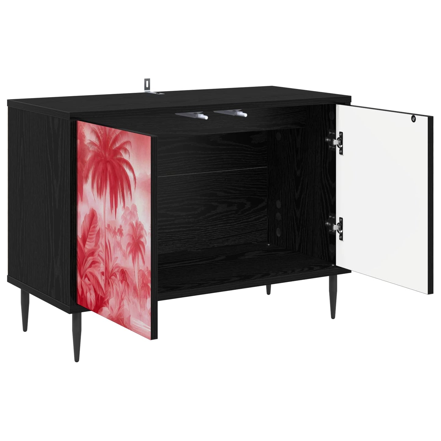 TV Cabinet AACHEN 69 x 33 x 50.5 cm Black Oak Engineered Wood