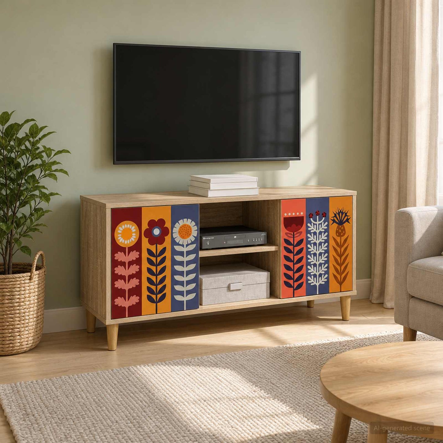 TV Cabinet ESSEN 102 x 33 x 50 cm Sonoma Engineered Wood