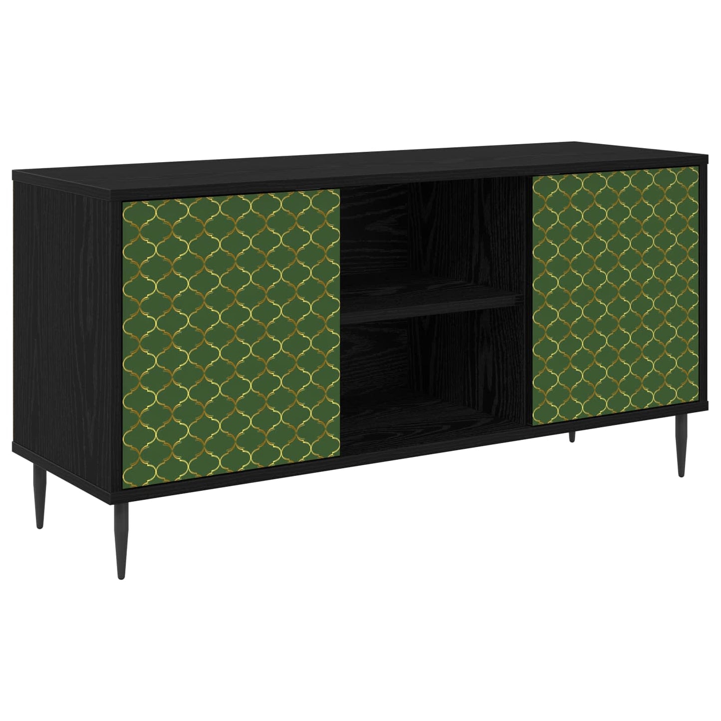 TV Cabinet GELEEN 102 x 33 x 51 cm Black Oak Engineered Wood