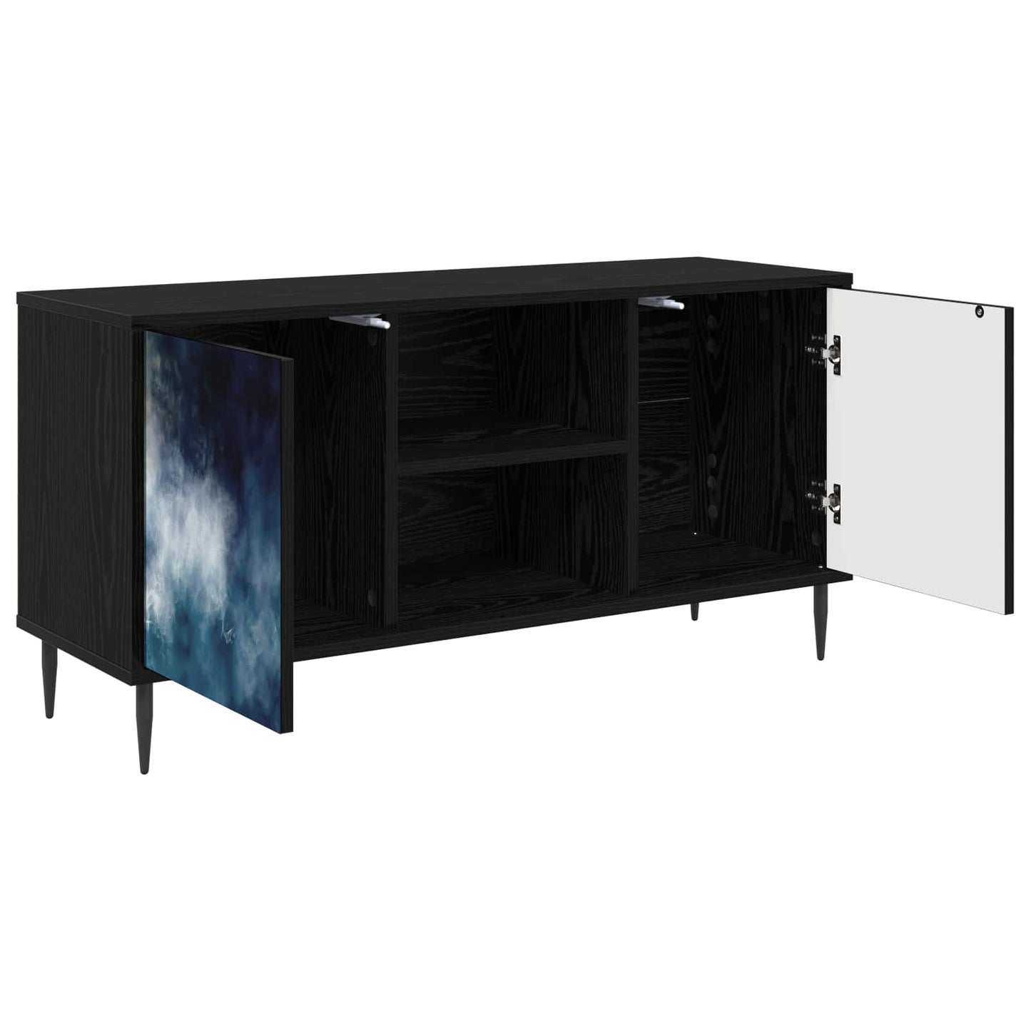TV Cabinet RAALTE 102 x 33 x 51 cm Black Oak Engineered Wood