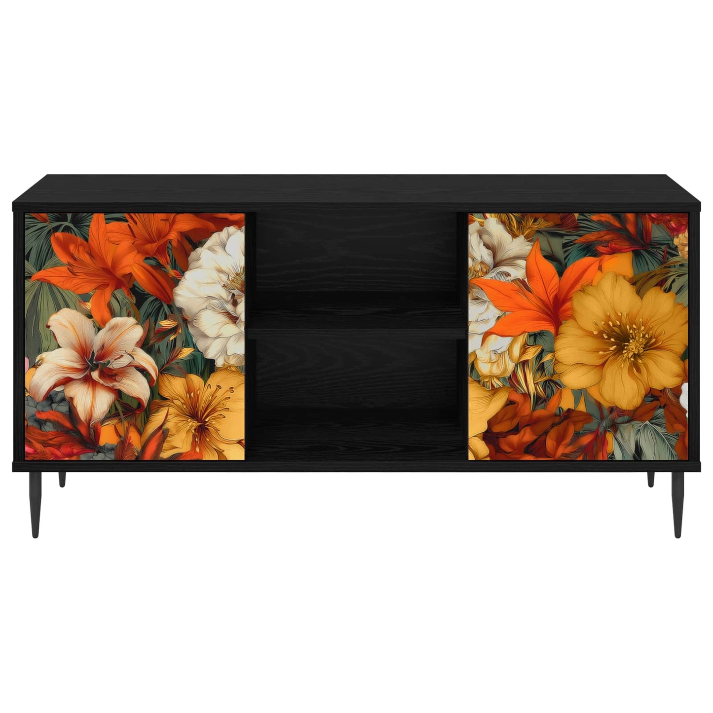 TV Cabinet GENNEP 102 x 33 x 51 cm Black Oak Engineered Wood
