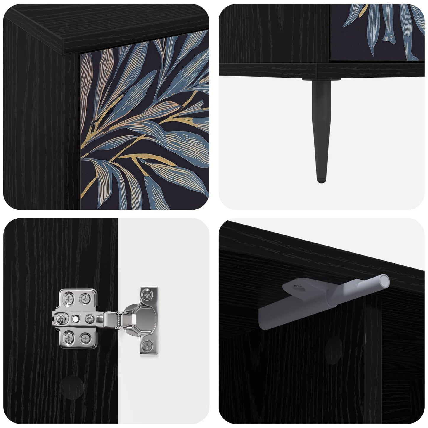 TV Cabinet DOKKUM 102 x 33 x 51 cm Black Oak Engineered Wood