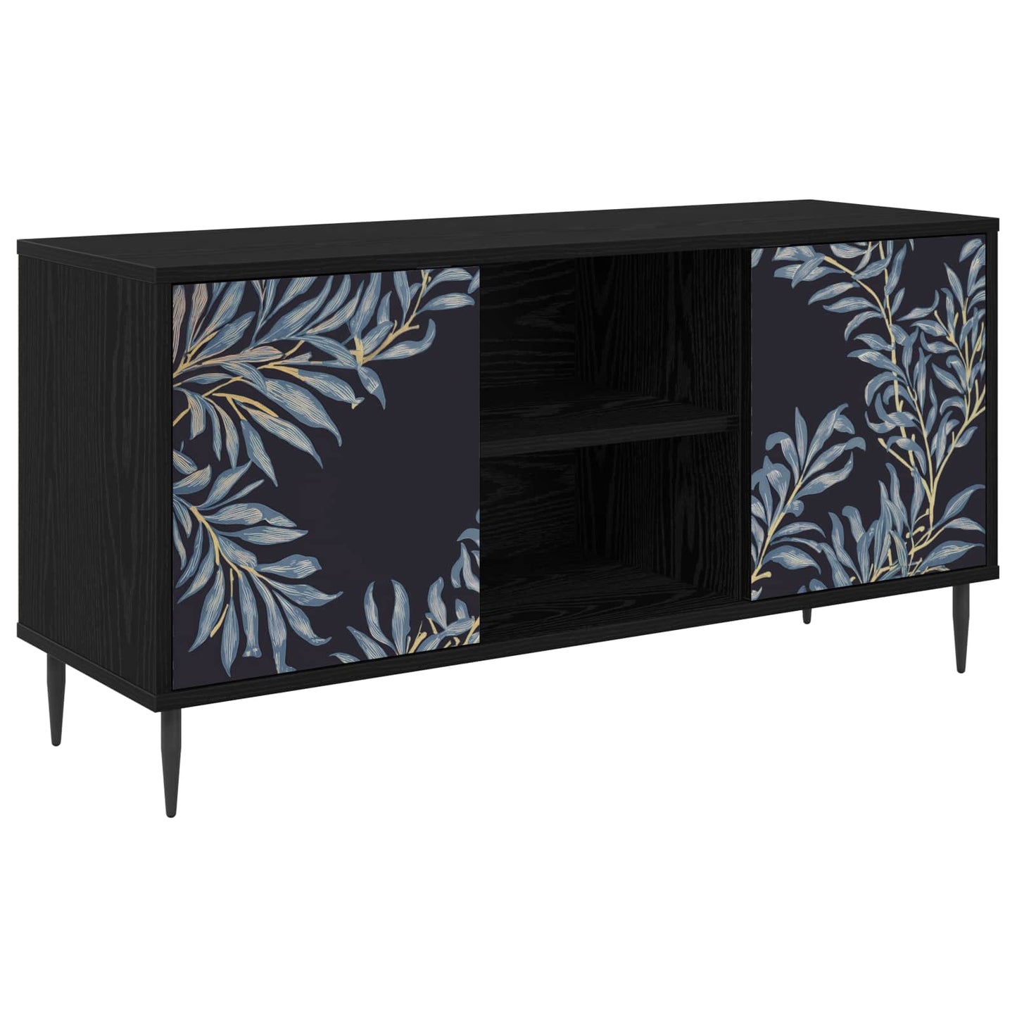TV Cabinet DOKKUM 102 x 33 x 51 cm Black Oak Engineered Wood