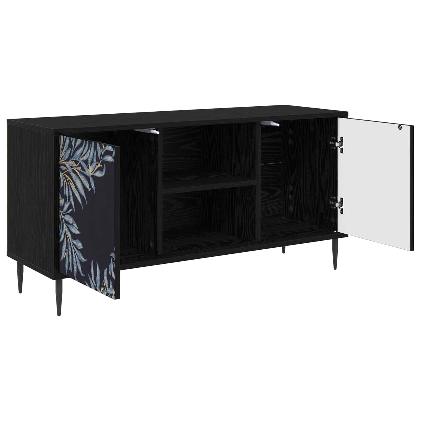TV Cabinet DOKKUM 102 x 33 x 51 cm Black Oak Engineered Wood