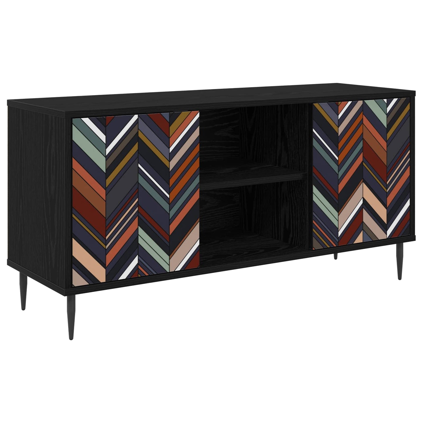 TV Cabinet OMMEN 102 x 33 x 51 cm Black Oak Engineered Wood