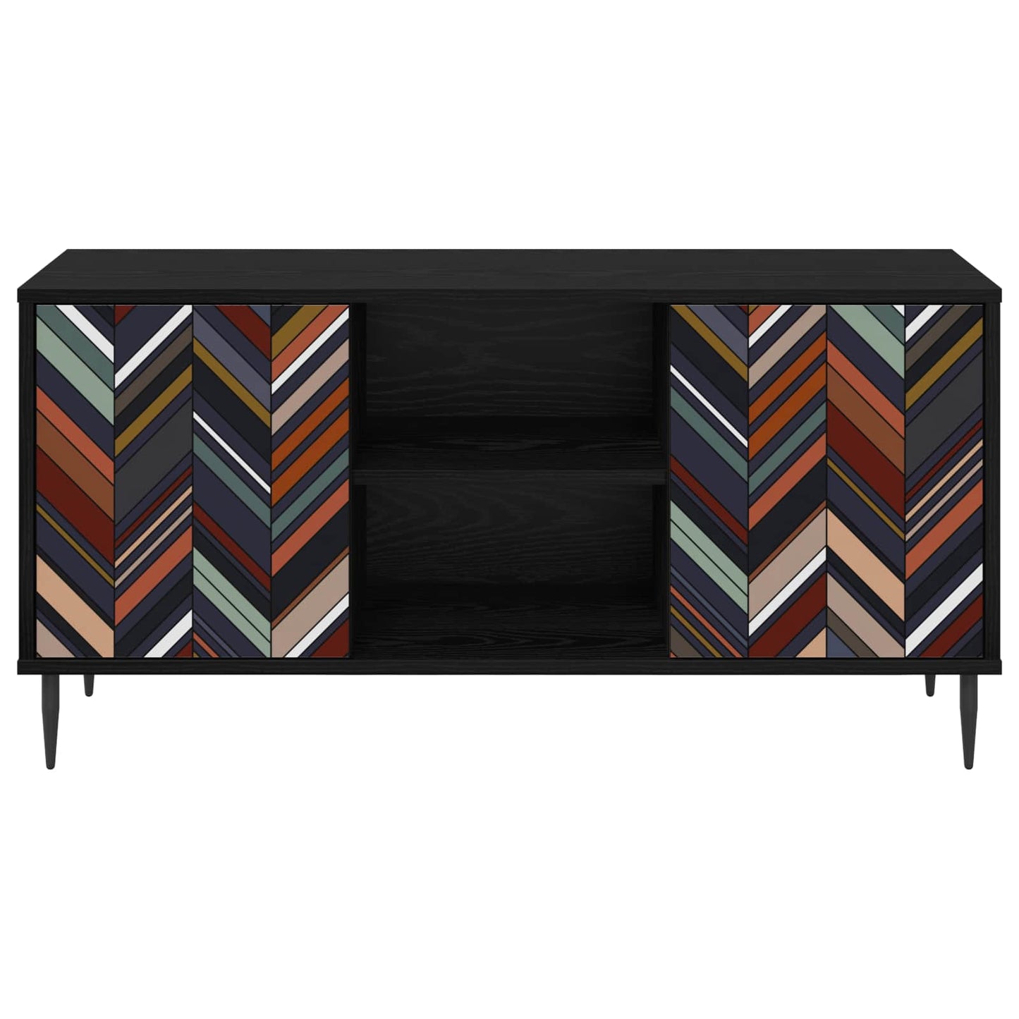 TV Cabinet OMMEN 102 x 33 x 51 cm Black Oak Engineered Wood