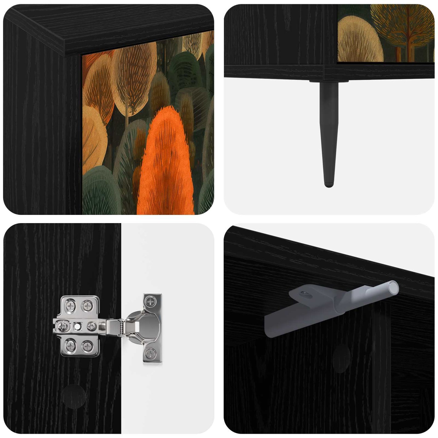 TV Cabinet ZAANDAM 102 x 33 x 51 cm Black Oak Engineered Wood