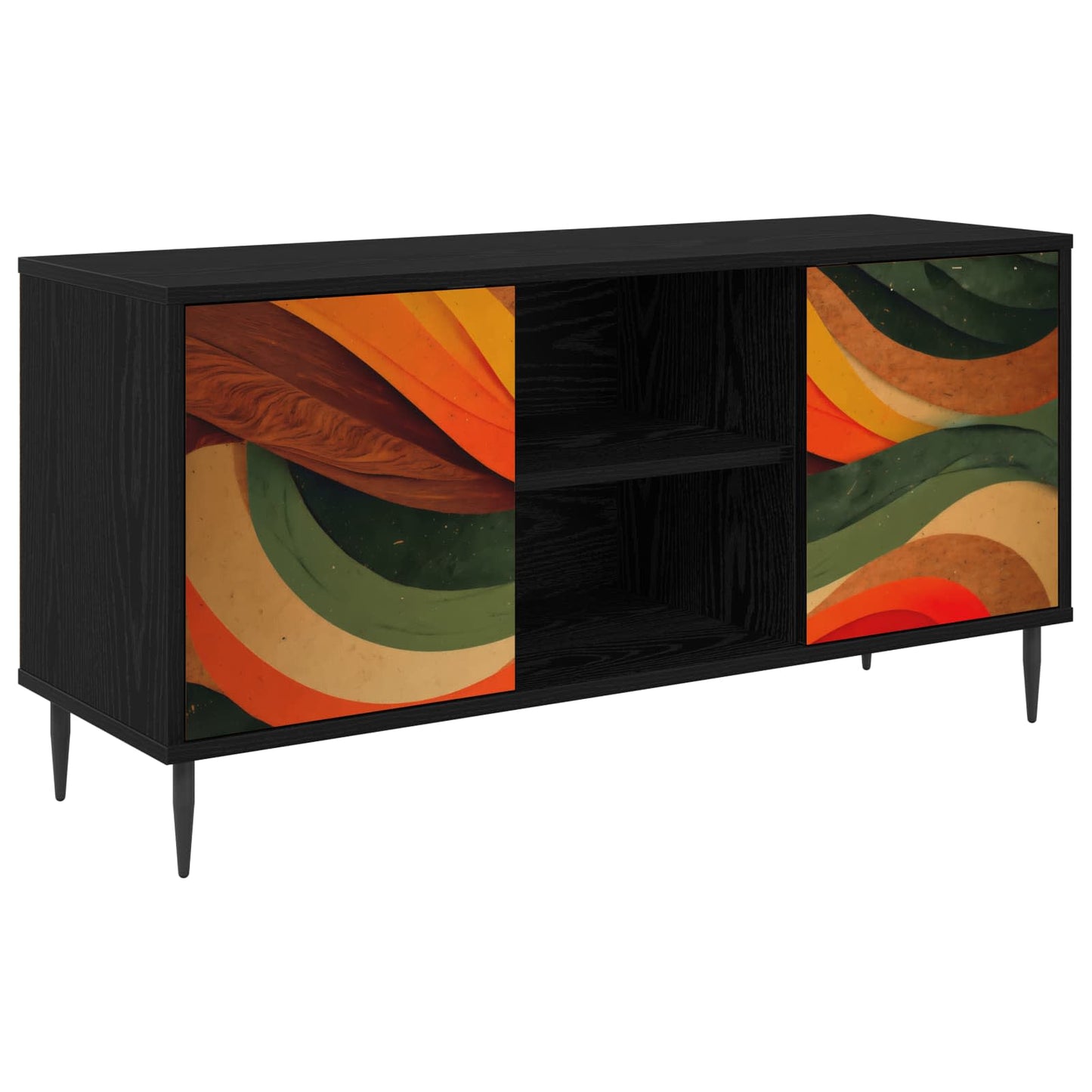 TV Cabinet BONN 102 x 33 x 51 cm Black Oak Engineered Wood