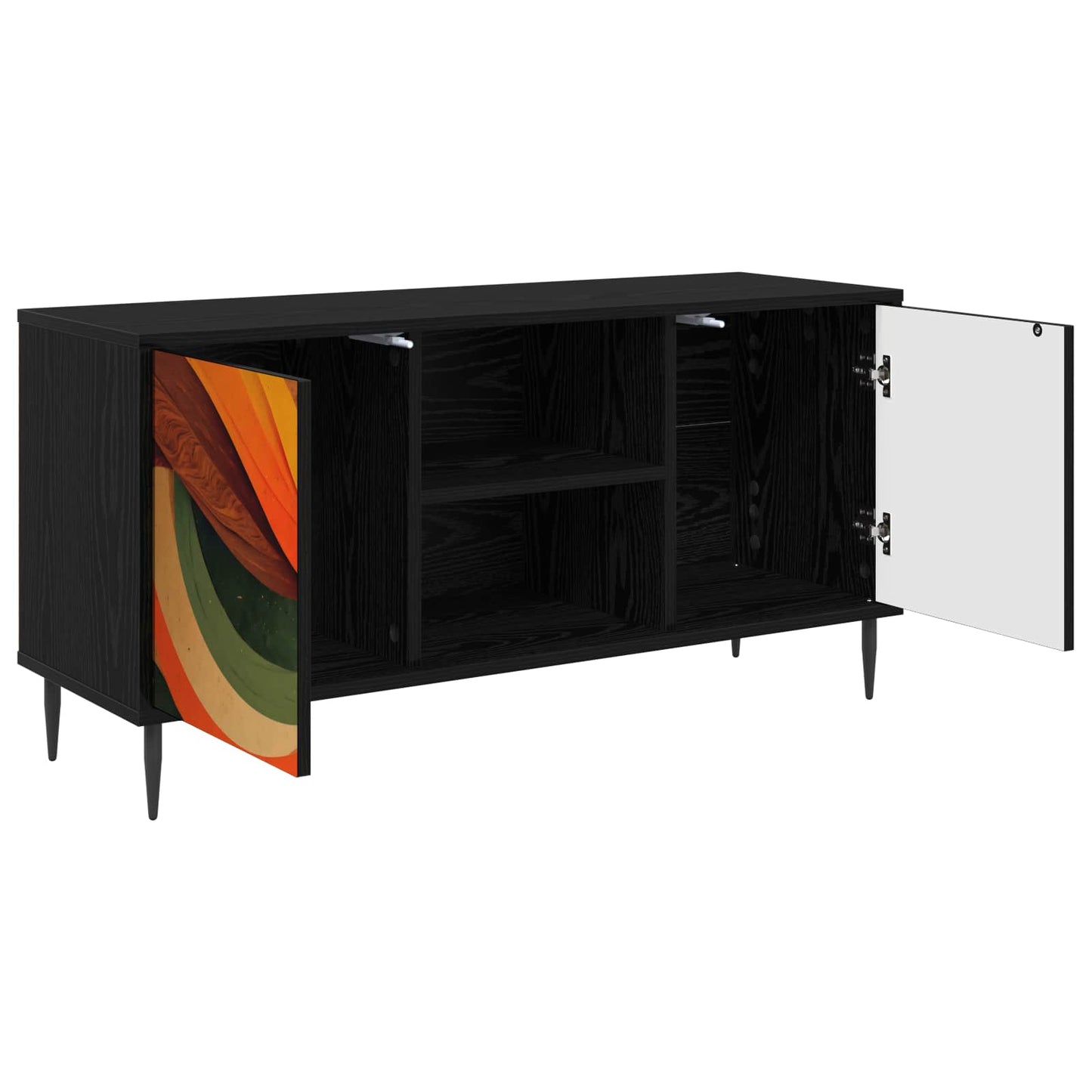 TV Cabinet BONN 102 x 33 x 51 cm Black Oak Engineered Wood