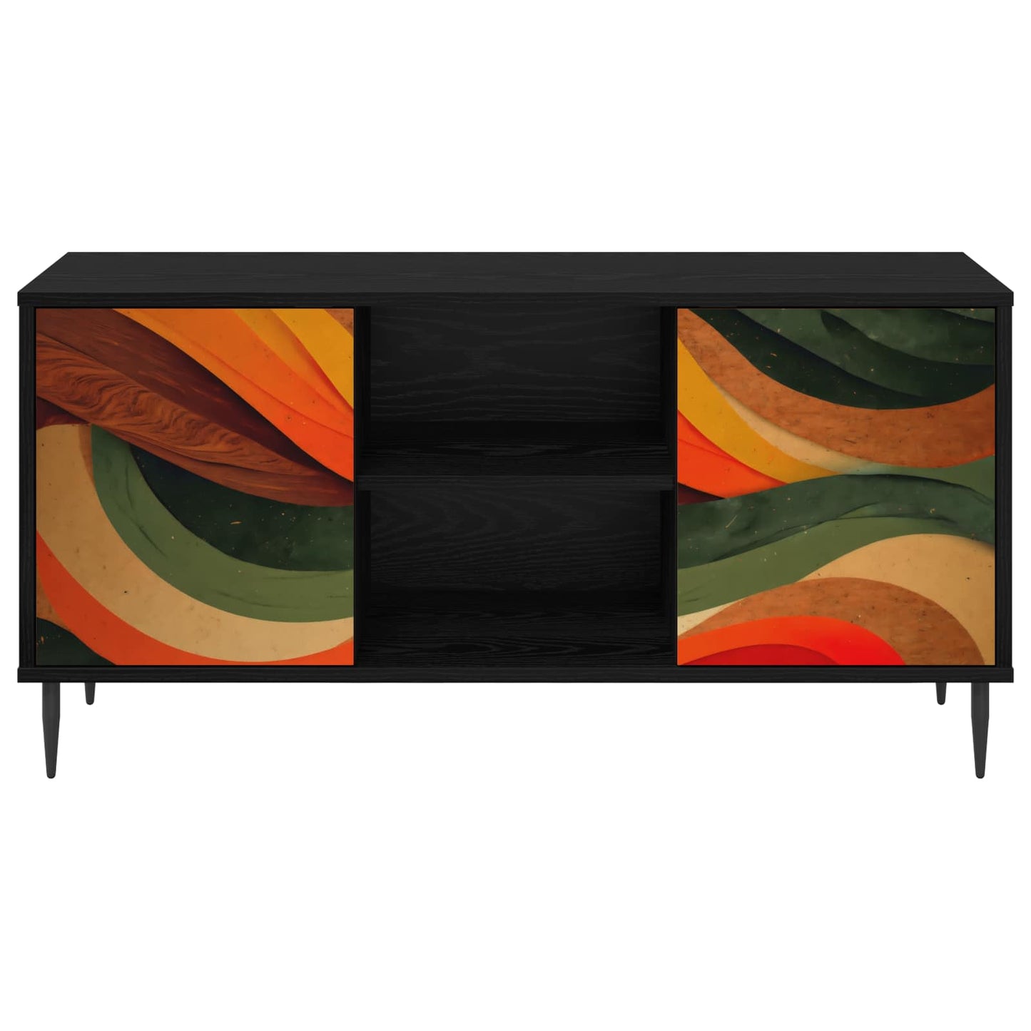 TV Cabinet BONN 102 x 33 x 51 cm Black Oak Engineered Wood