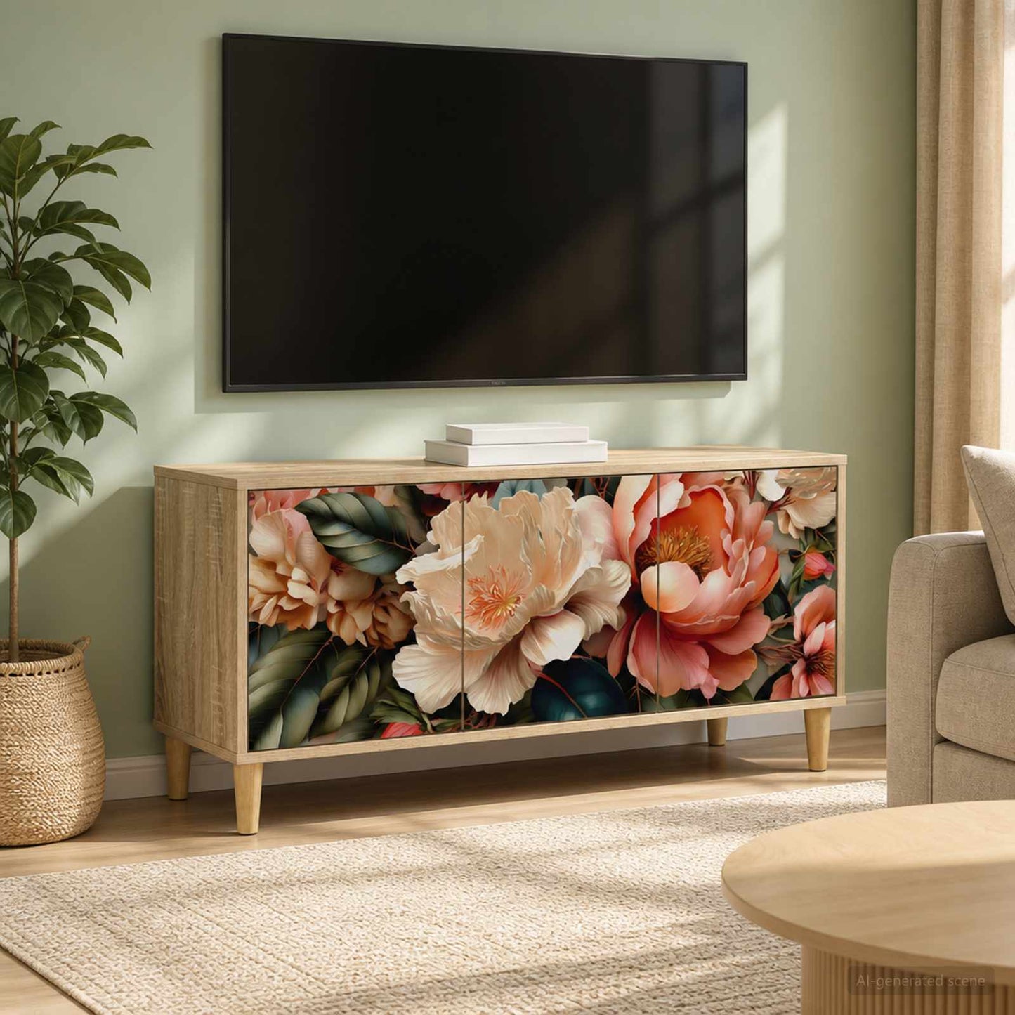 TV Cabinet BORNE 102 x 33 x 50 cm Sonoma Engineered Wood