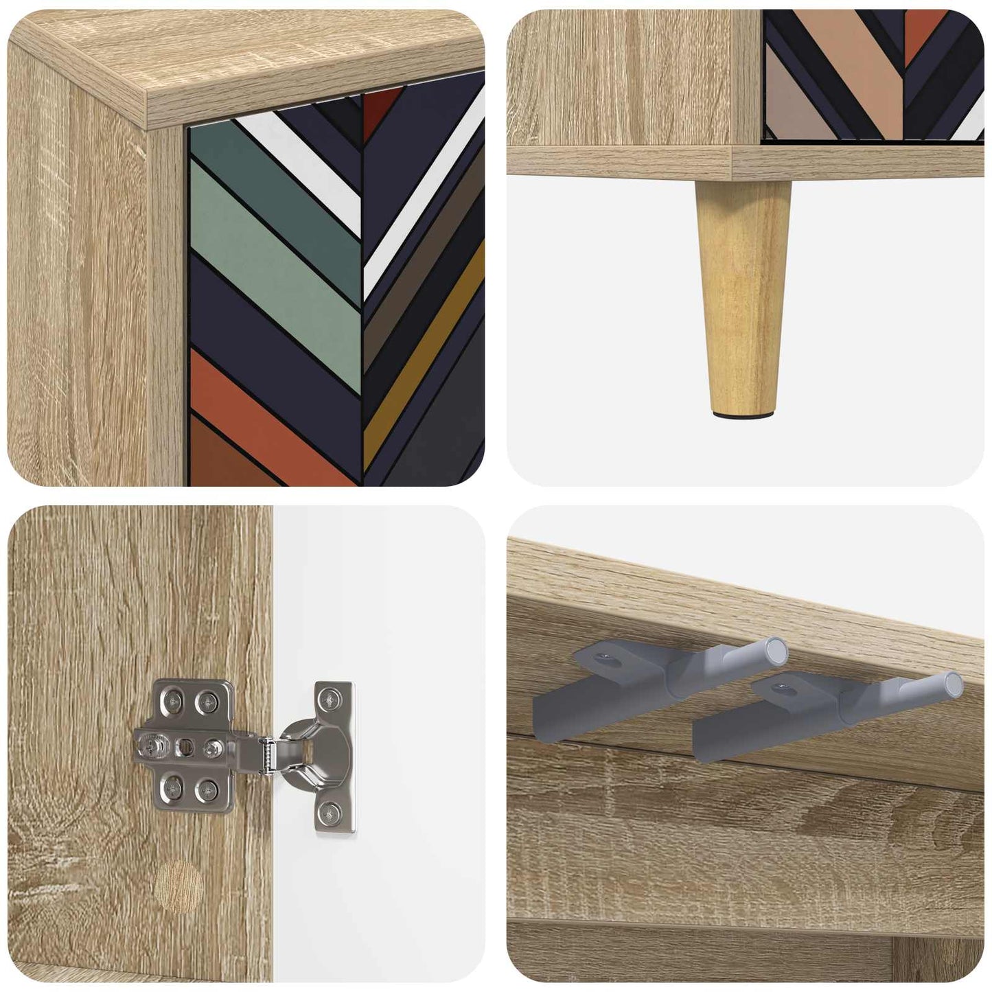 TV Cabinet OMMEN 102 x 33 x 50 cm Sonoma Engineered Wood