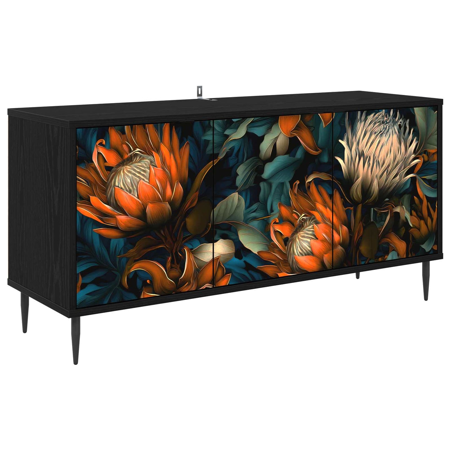 TV Cabinet LOCHEM 102 x 33 x 51 cm Black Oak Engineered Wood