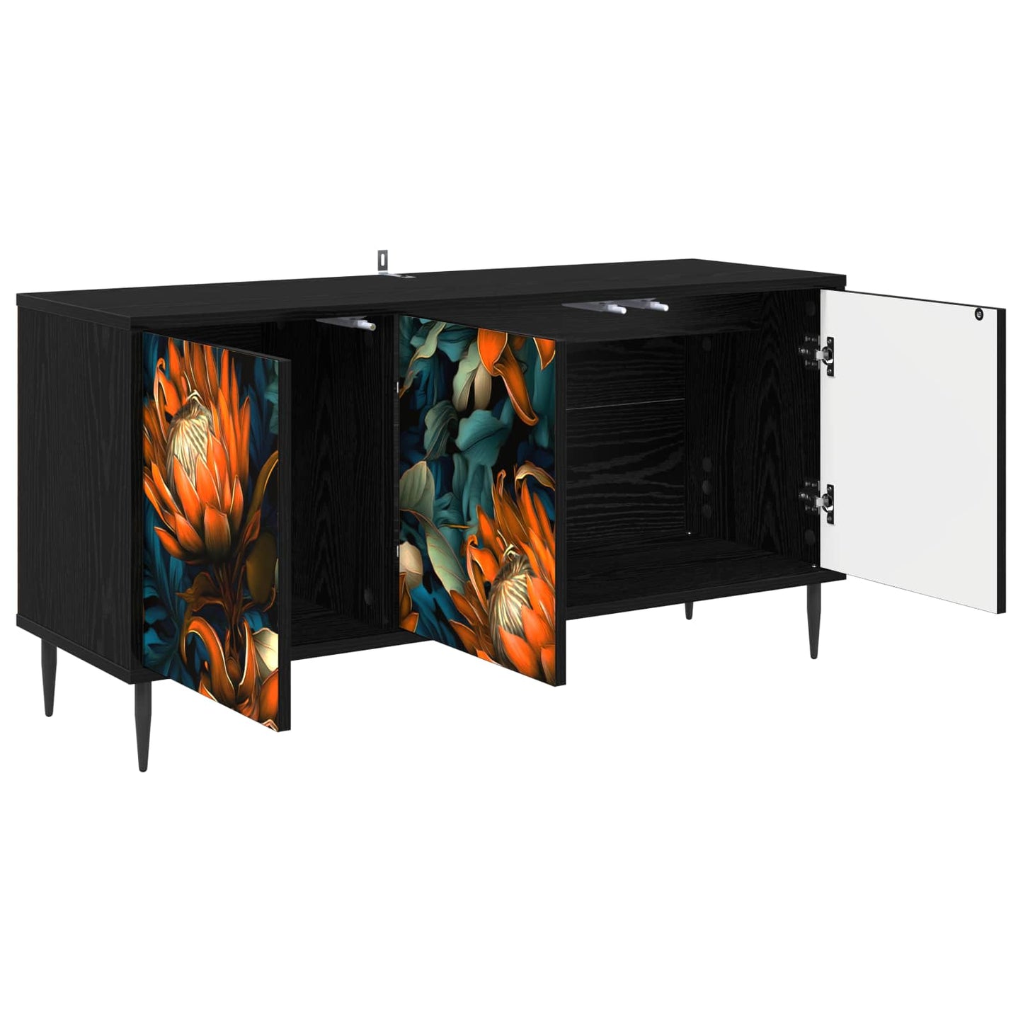TV Cabinet LOCHEM 102 x 33 x 51 cm Black Oak Engineered Wood