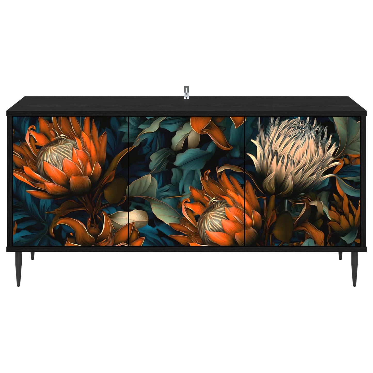 TV Cabinet LOCHEM 102 x 33 x 51 cm Black Oak Engineered Wood