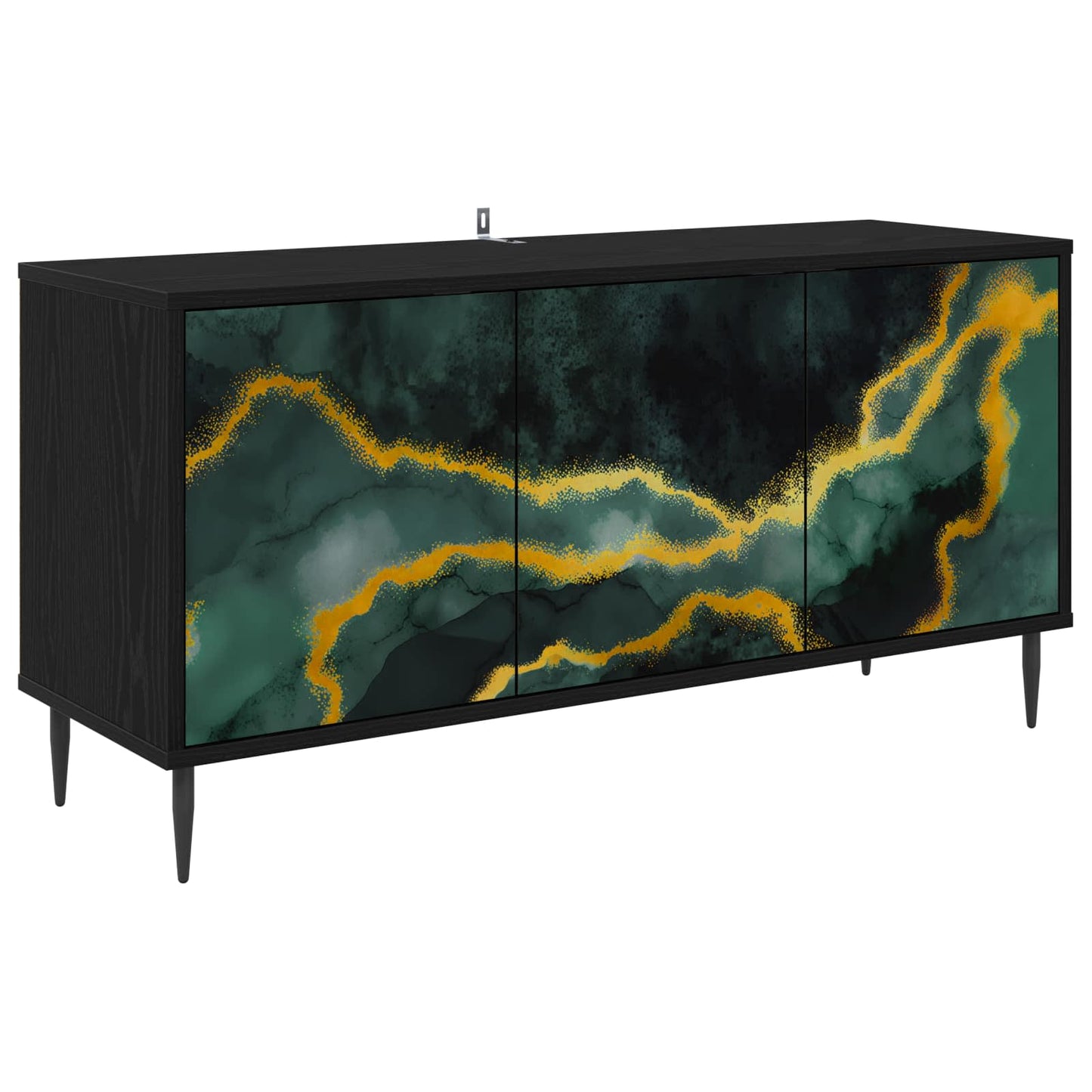 TV Cabinet WIJHE 102 x 33 x 51 cm Black Oak Engineered Wood
